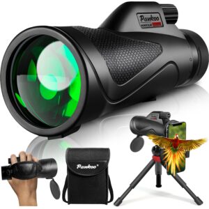 12x60 Monocular Telescope High Powered with Smartphone Adapter Tripod and Portable Bag, Larger Vision Monoculars for Adults with BAK4 Prism & FMC Lens, Suitable for Bird Watching Hiking Travel